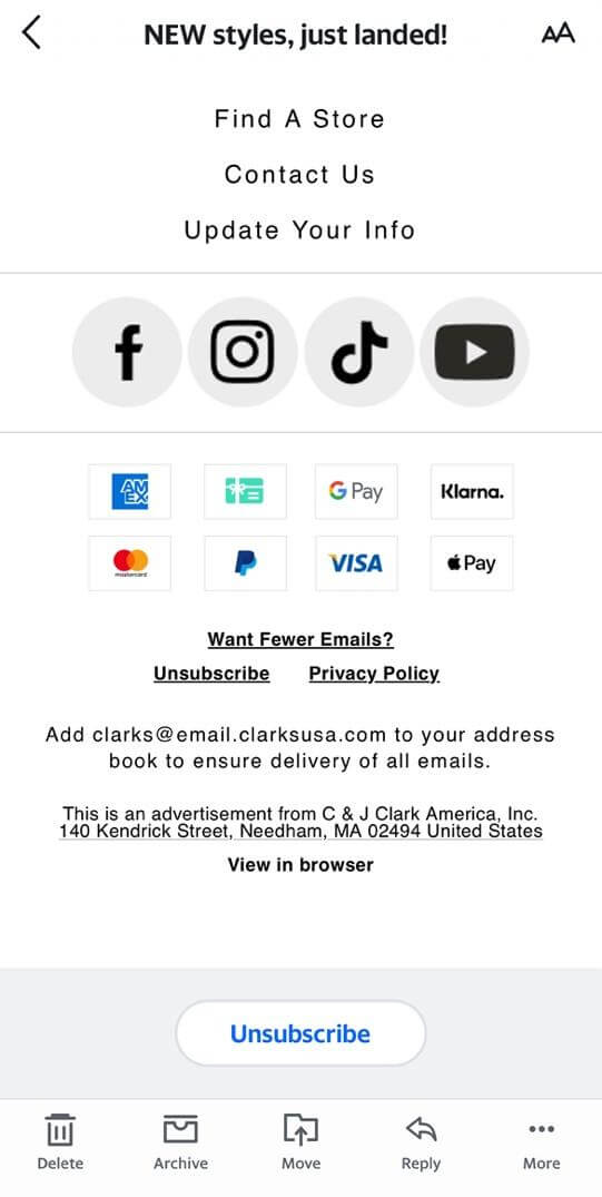 Email footer example