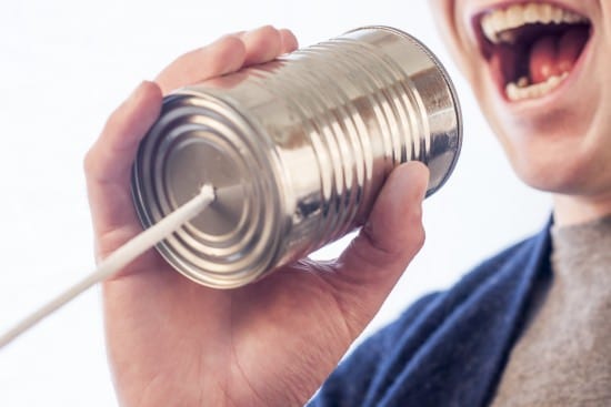 Man shouting in can